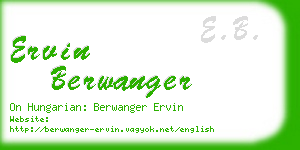 ervin berwanger business card